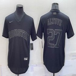 Nike Houston Astros #27 Jose Altuve black majestic baseball jerseys-BD