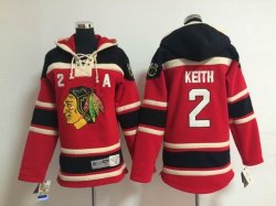 Youth Chicago Blackhawks Duncan Keith #2 Ice hockey Hooded Sweatshirt