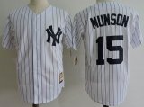 New York Yankees #15 Munson white mlb baseball jersey