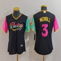 Youth Nike San Diego Padres #3 Jackson Merrill black pink green baseball jerseys city version