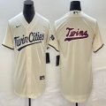 Nike Minnesota Twins blank beige majestic baseball MLB jerseys big logo 03