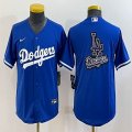 Youth Nike Los Angeles Dodgers blank blue majestic baseball MLB Jersey-BD 03