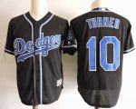 Los Angeles Dodgers #10 Justin Turner black majestic baseball jerseys