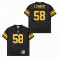 Pittsburgh Steelers 58# Jack Lambert Throwback Black gold NFL Jersey