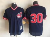 Cleveland Indians #30 dark Blue baseball baseball jersey