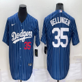 Los Angeles Dodgers #35 Cody Bellinger blue throwback majestic baseball Jerseys-BD