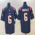 Nike Patriots #6 Christian Gonzalez blue Color Rush Limited Jersey