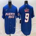 Puerto Rico #9 Baseball Javier Báez blue 2023 World Baseball Classic Replica Player Jersey 07