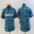 Youth American League Texas Rangers blank Nike Teal 2023 MLB All-Star Game Vapor Premier Elite Player Jersey