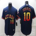 Nike Houston Astros #10 Yuli Gurriel dark blue baseball jerseys rainbow version