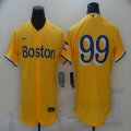 Nike Boston Red Sox #99 Yellow Flexbase Authentic Collection Jersey-BD