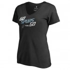 Women San Antonio Spurs Fanatics Branded Black 2018 NBA Playoffs Slogan V-Neck T-Shirt