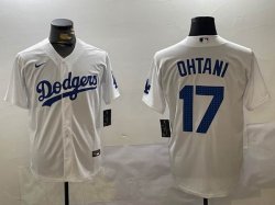 Los Angeles Dodgers #17 Shohei Ohtani Nike white fashion majestic baseball Jersey -BD