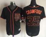 San Francisco Giants 35# Brandon Crawford black majestic baseball Jerseys