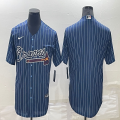 Nike Atlanta Braves blank blue throwback majestic baseball jersey