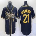 Nike Pittsburgh Pirates #21 Roberto Clemente Black majestic baseball jerseys Joint name-BD 01