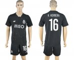 2016-2017 Oporto Club H.HERRERA #16 black soccer jersey away