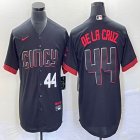 Nike Cincinnati Reds #44 Elly De La Cruz black majestic baseball jerseys -BD 02