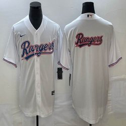 Nike Texas Rangers blank white majestic baseball jersey big logo-BD