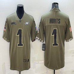 2022 Nike Eagles #1 Jalen Hurts Salute to Service Limited Jersey-BD