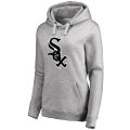 Chicago White Sox Women's Secondary Color Primary Logo Pullover Hoodie - Ash