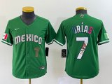 Youth 2023 World Cup Mexico #7 Julio Urias green majestic baseball jerseys 12