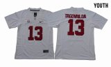 Youth 2018 Season Alabama Crimson Tide 13 Tua Tagovailoa Playoff Diamond Football White Jersey