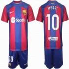 2023-2024 Barcelona club #10 MESSI red blue soccer jerseys home