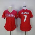 Women Philadelphia Phillies #7 Franco red Majestic baseball jerseys