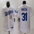 New Los Angeles Dodgers #31 Mike Piazza white Flexbase Authentic Collection Jersey 03