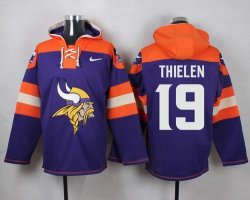 Custom Nike Minnesota Vikings Thielen #19 purple orange nfl Hooded Sweatshirt