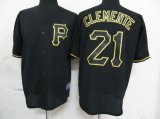 MLB Pittsburgh Pirates 21 Clemente Black Fashion Jerseys