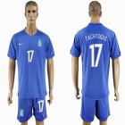 2016-2017 Greece team TACHTSIDIS #17 blue soccer jersey away