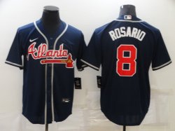 Nike Atlanta Braves #8 Eddie Rosario blue majestic baseball jersey-BD