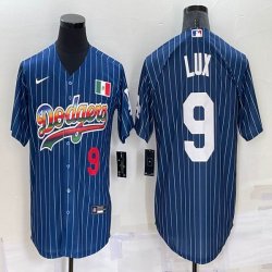 Nike Los Angeles Dodgers #9 Gavin-Lux blue throwback majestic baseball Jerseys-BD 08