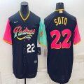 Nike San Diego Padres #22 Juan Soto black red green majestic baseball jerseys 04