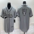 Nike Oakland Raiders blank gray baseball jerseys Joint name-BD 01