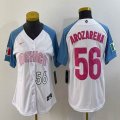 Youth 2023 World Cup Mexico #56 Randy Arozarena white skyblue majestic baseball jerseys 18