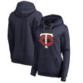 Minnesota Twins Women's Plus Sizes Primary Logo Pullover Hoodie - Navy