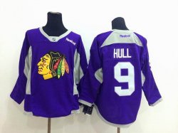 Reebok Chicago Blackhawks #9 Bobby Hull purple Ice Hockey Jersey