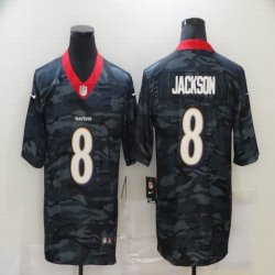 Nike Baltimore Ravens #8 Lamar Jackson black camo Color Rush Limited Jersey