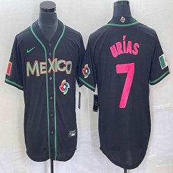 2023 World Cup Mexico #7 Julio Urias black majestic baseball jerseys 170