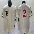 Nike Texas Rangers #2 Marcus Semien beige majestic baseball jerseys city version