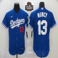 Nike Los Angeles Dodgers #13 Max Muncy blue Flexbase Authentic Collection Jersey