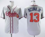 Atlanta Braves #13 Ronald Acuna Jr. gray majestic Mlb baseball Jersey-sg