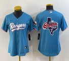 Youth Nike Texas Rangers blank skyblue majestic baseball jerseys 02