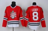 Reebok Chicago Blackhawks 2013 NHL Stanley Cup Final Champions Silver #8 Nick Leddy Red Jersey