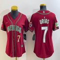 Youth 2023 World Cup Mexico #7 Julio Urias red majestic baseball jerseys 04