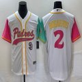 Nike San Diego Padres #2 Xander Bogaerts white red majestic baseball jerseys city version 02