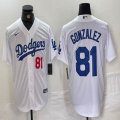 Nike Los Angeles Dodgers #81 Victor Gonzalez white MLB baseball Jersey